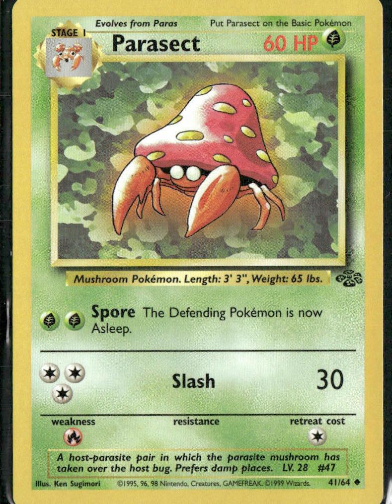 1999 Pokemon Jungle Parasect #41 PSA 10