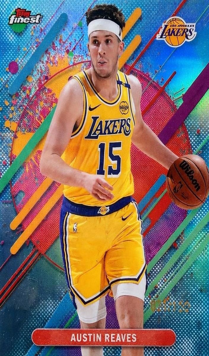 2025 Topps Finest Basketball Sky Blue Refractor Austin Reaves #280