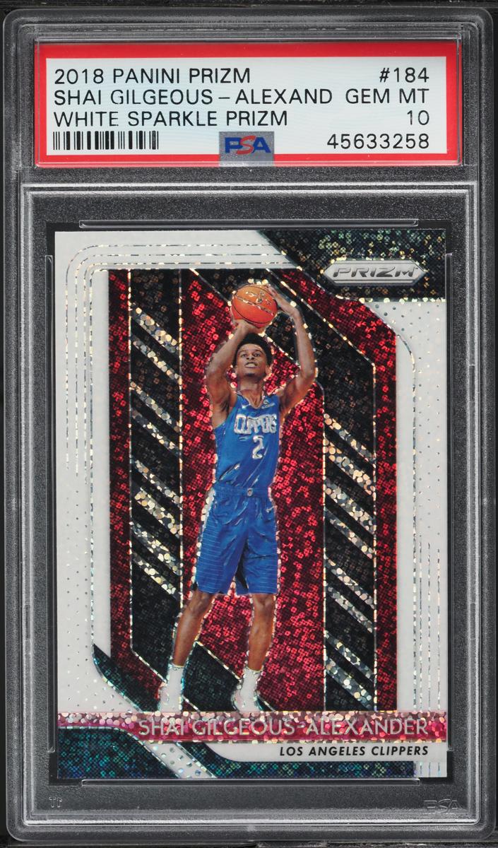 2018 Panini Prizm Basketball White Sparkle Shai Gilgeous-Alexander #184 PSA 10