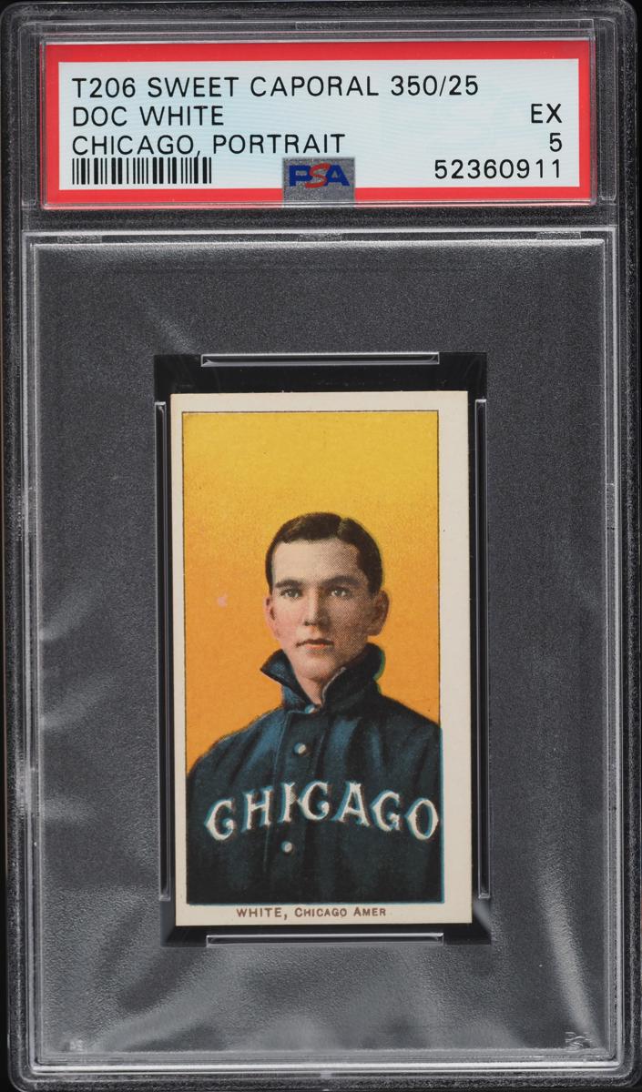 1909-11 T206 Baseball Portrait Doc White #NNO PSA 5