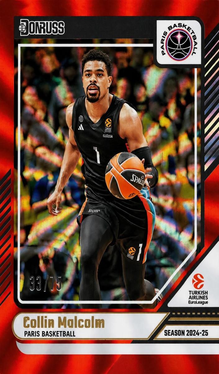 2024 Donruss Turkish Airlines EuroLeague Basketball Orange Laser Collin Malcolm #100