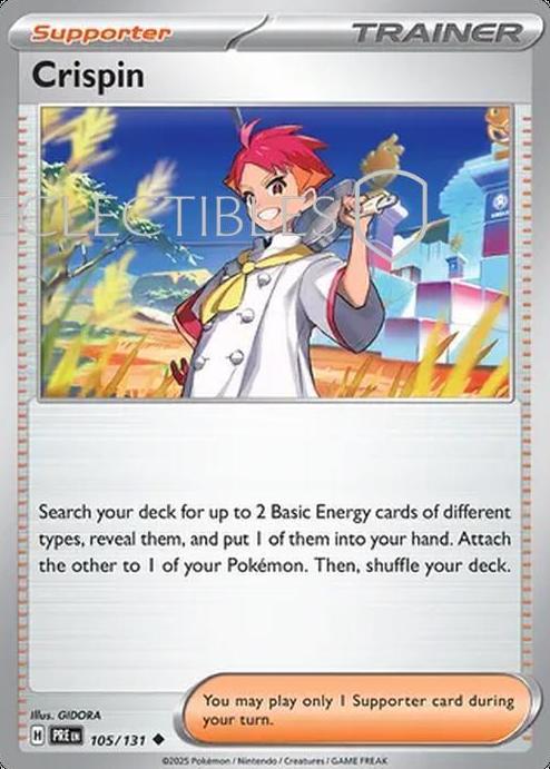 2025 Pokemon Scarlet & Violet Prismatic Evolutions Reverse Crispin #105
