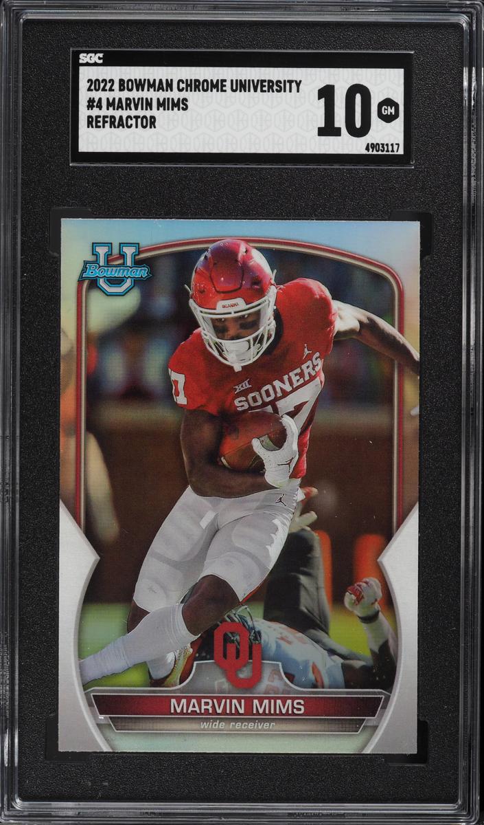 2022 Bowman Chrome University Football Refractor Marvin Mims #4