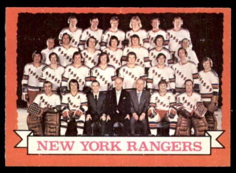 1973 O-Pee-Chee Hockey Rangers Team #102 PSA 8
