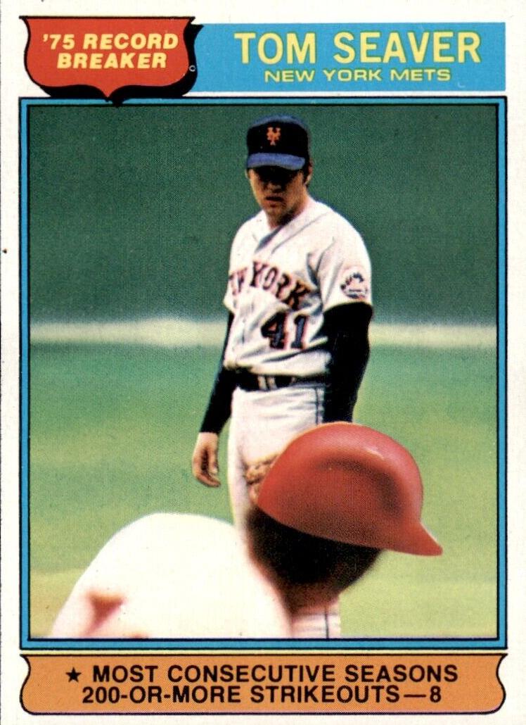 1976 Topps Baseball Record Breaker Tom Seaver #5 PSA 6.5
