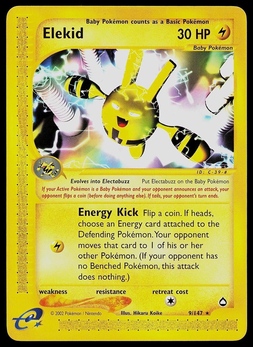 2003 Pokemon Aquapolis Elekid #9 PSA 10