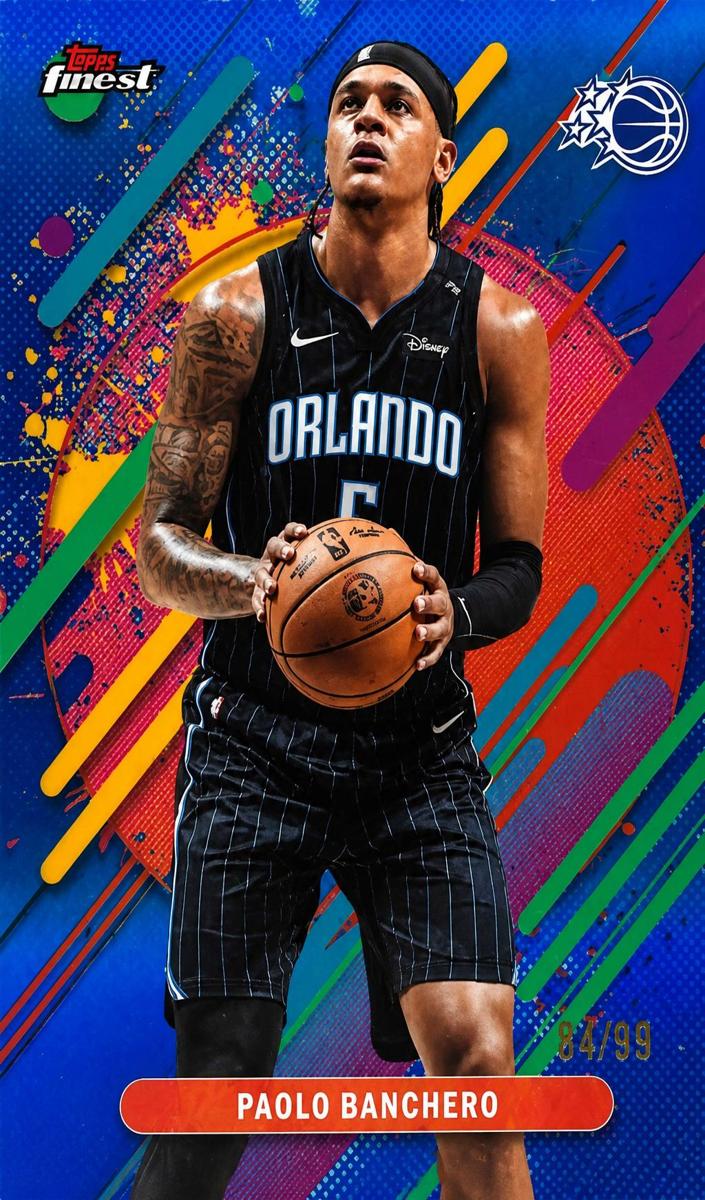 2025 Topps Finest Basketball Blue Refractor Paolo Banchero #256 PSA 10
