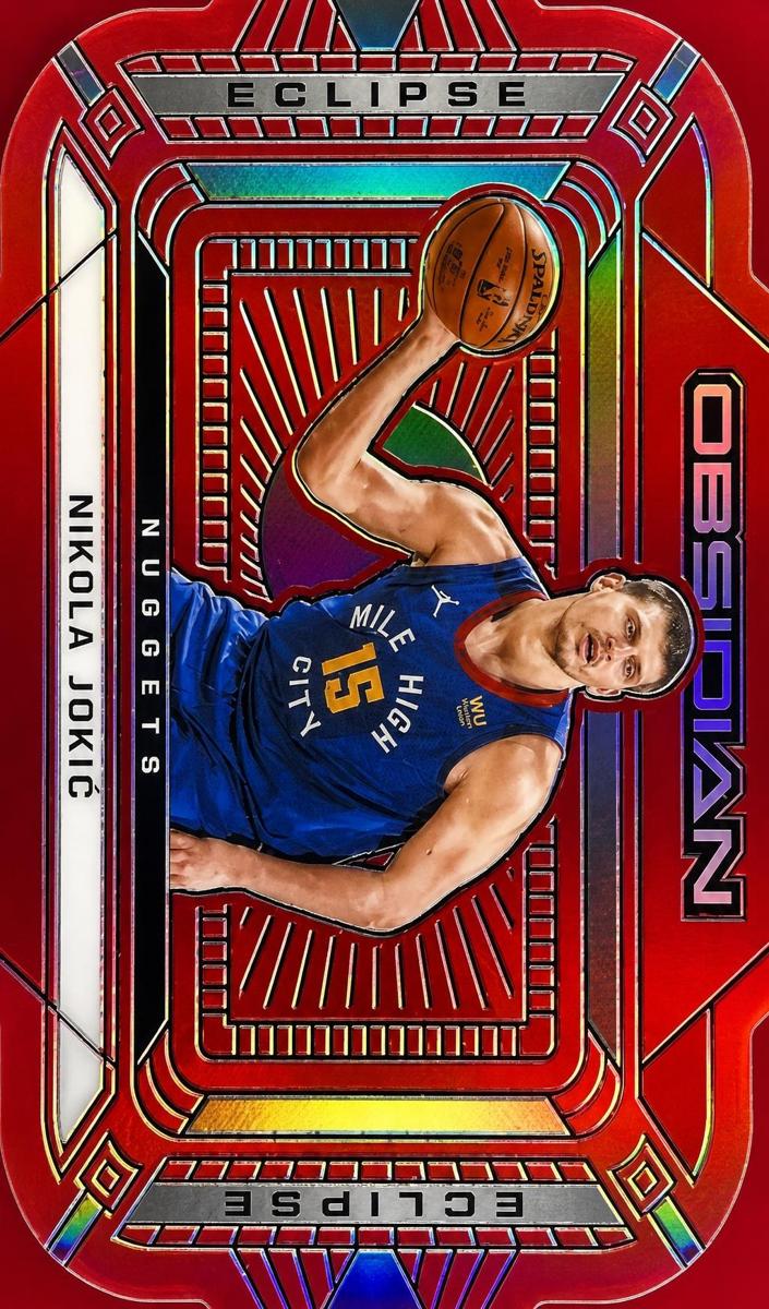 2020 Panini Obsidian Basketball Electric Etch Red Flood Nikola Jokic #9 PSA 9