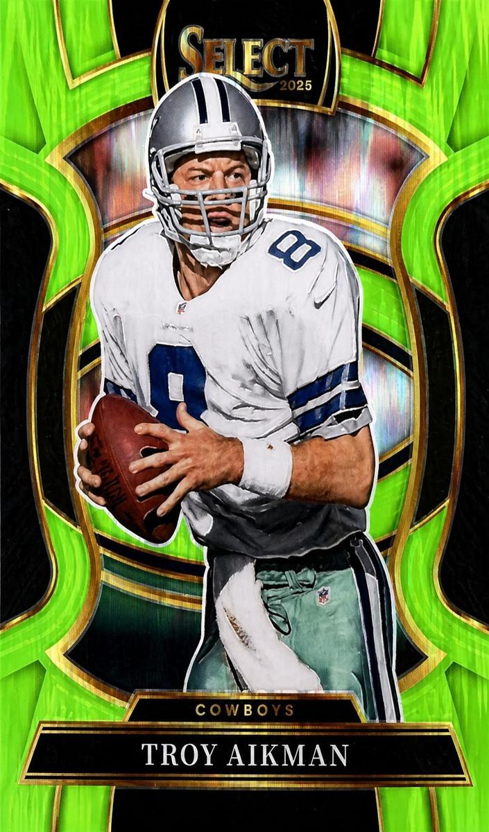 2025 Panini Select Football Neon Green Shock Troy Aikman #100