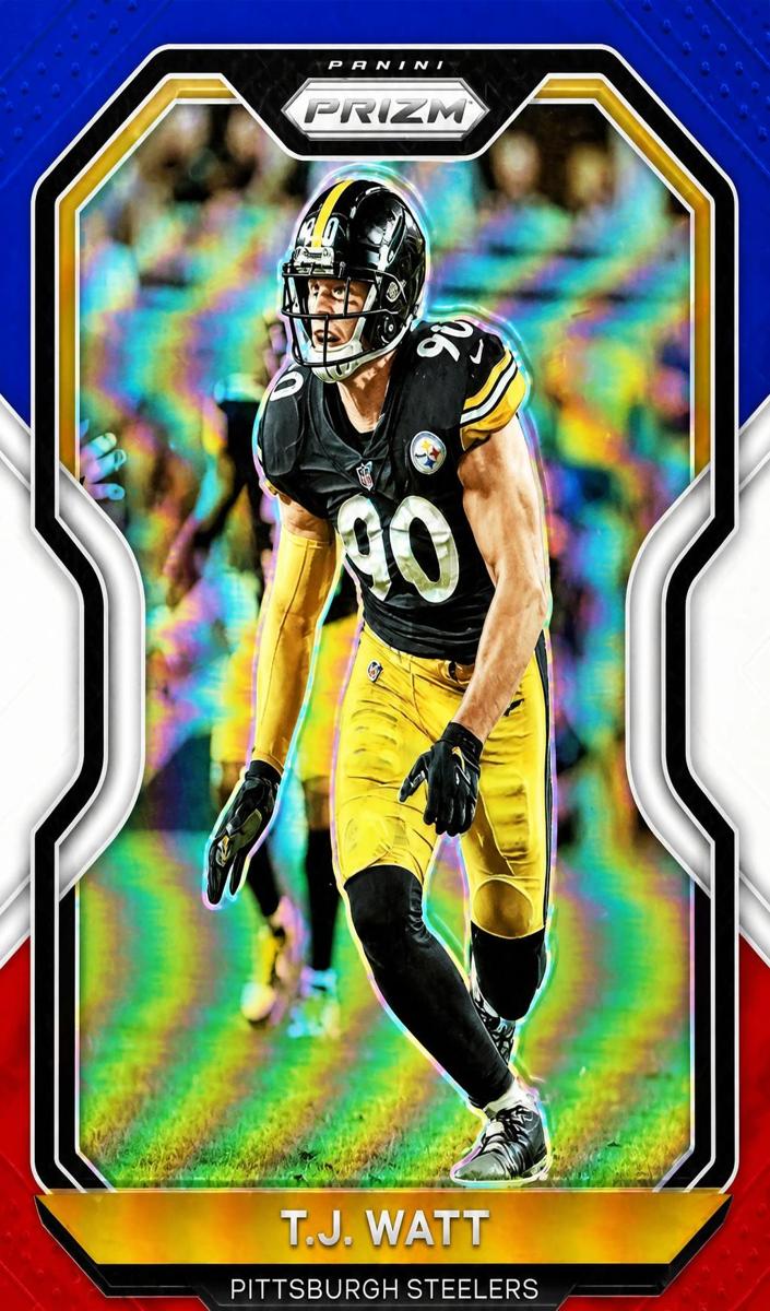 2020 Panini Prizm Football Red White and Blue Prizm T.J. Watt #71 PSA 9