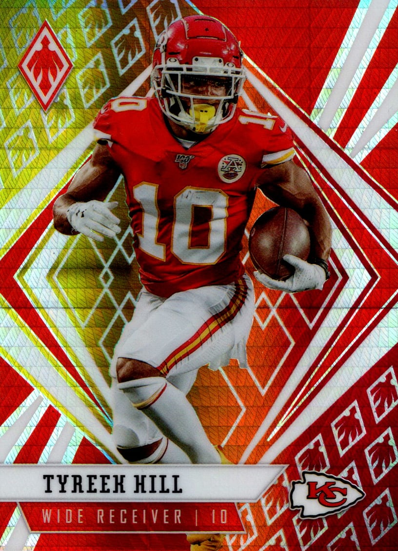 2020 Panini Phoenix Football Fire Burst Tyreek Hill #46 PSA 9