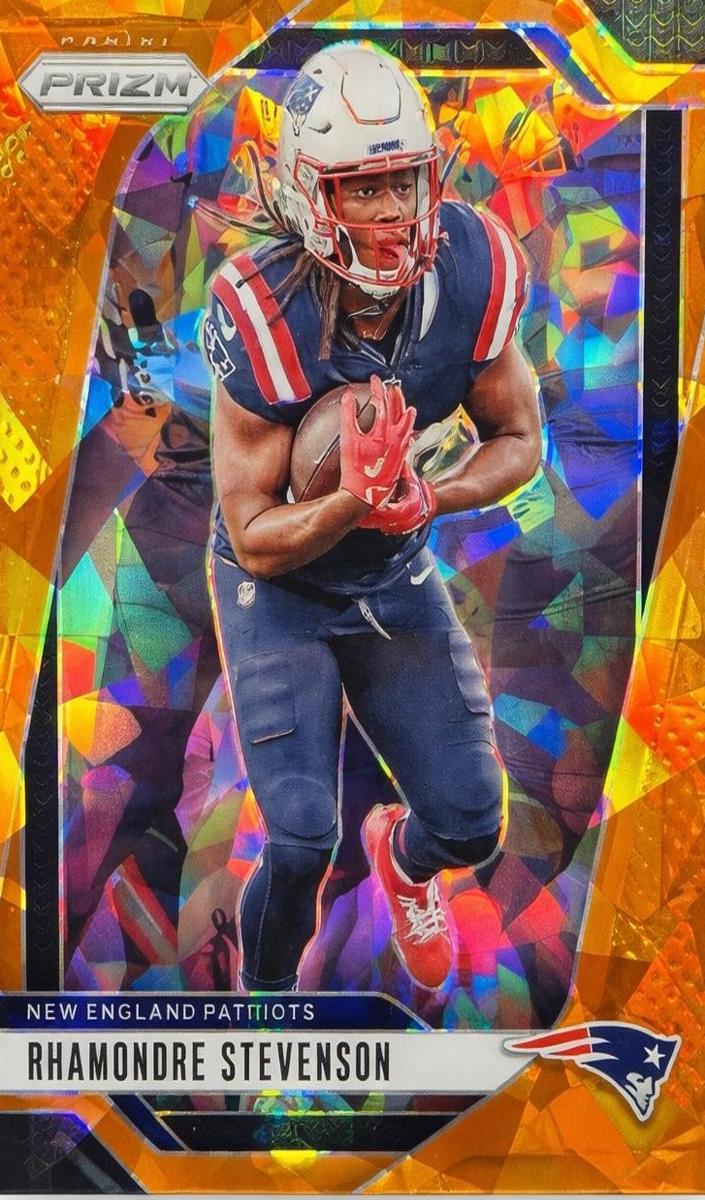 2024 Panini Prizm Football Orange Ice Rhamondre Stevenson #195