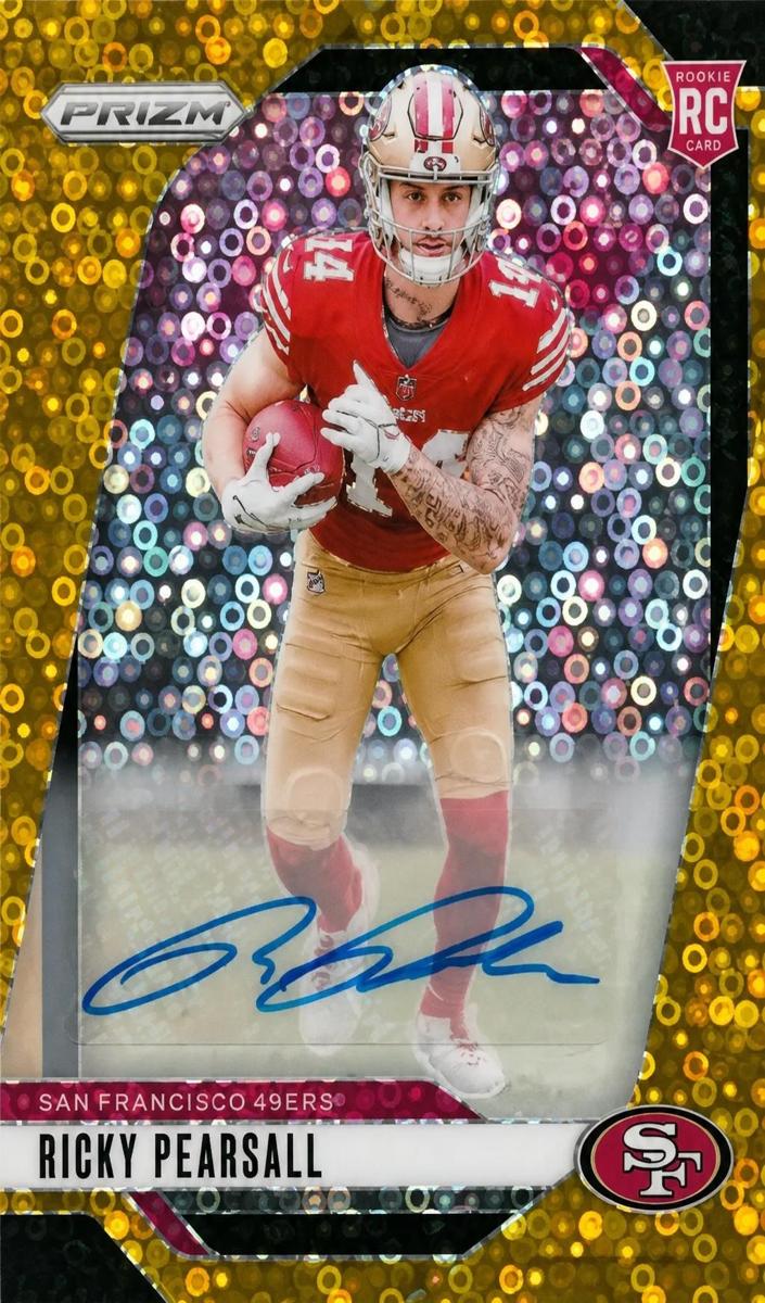 2024 Panini Prizm Football No Huddle Gold Ricky Pearsall #383 PSA 8