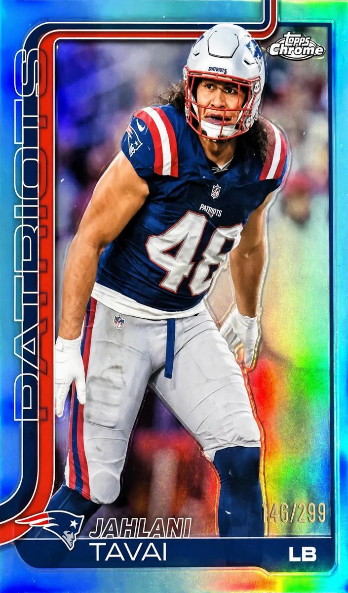 2025 Topps Chrome Football Teal Refractor Jahlani Tavai #213