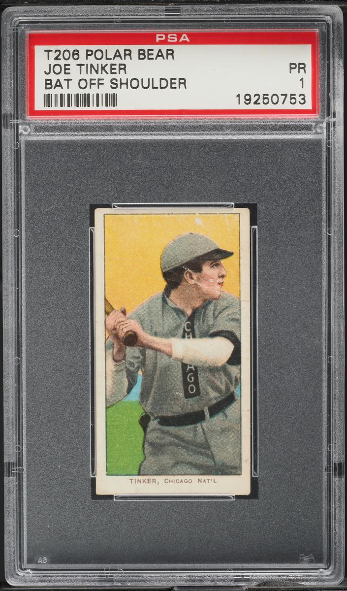 1909-11 T206 Baseball Bat Off Shoulder Joe Tinker #NNO PSA 1