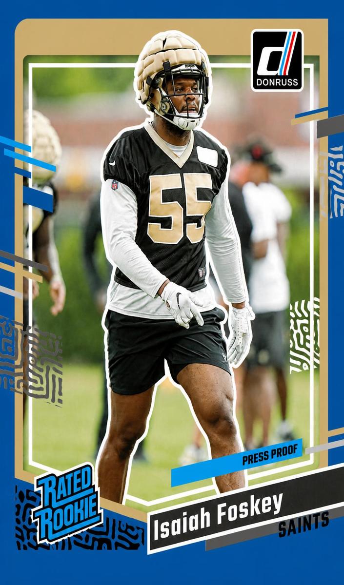 2023 Panini Donruss Football Press Proof Blue Isaiah Foskey #373