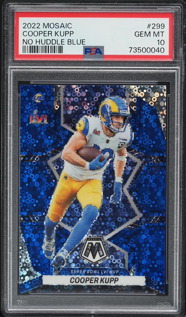 2022 Panini Mosaic Football No Huddle Blue Cooper Kupp #299 PSA 9