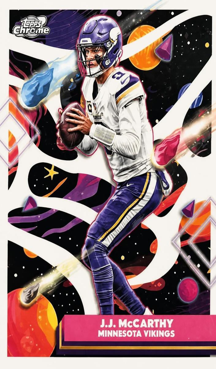 2025 Topps Cosmic Chrome Football White Hole Refractor J.J. McCarthy #63