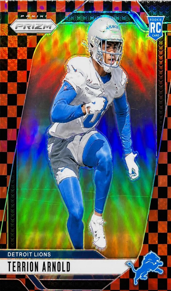 2024 Panini Prizm Football Black and Red Checker Terrion Arnold #389