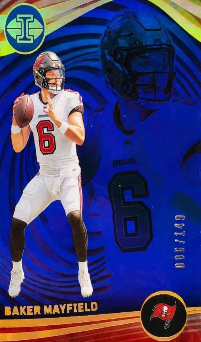 2023 Panini Illusions Football Trophy Collection Blue Baker Mayfield #98