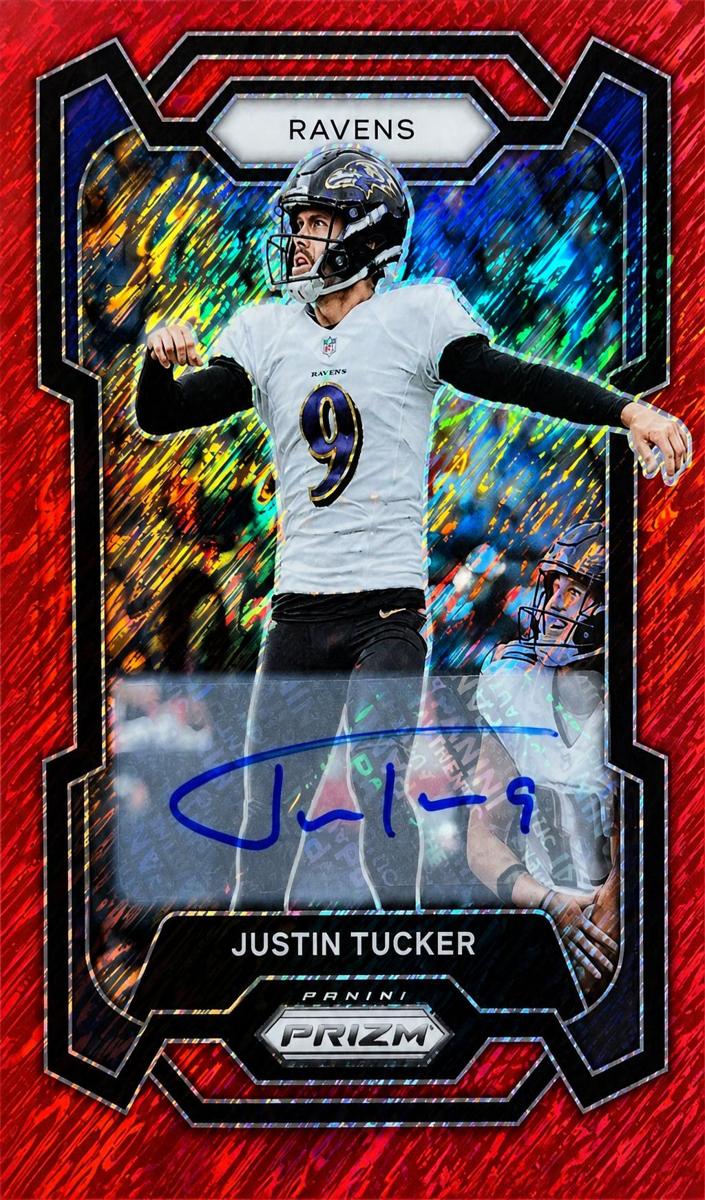 2023 Panini Prizm Football Red Shimmer Justin Tucker #22