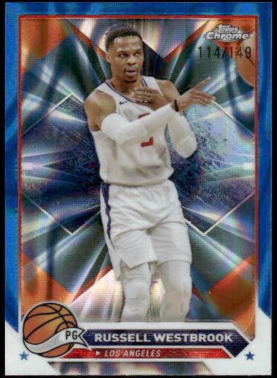2023 Topps Chrome Basketball Blue Lava Refractor Russell Westbrook #110