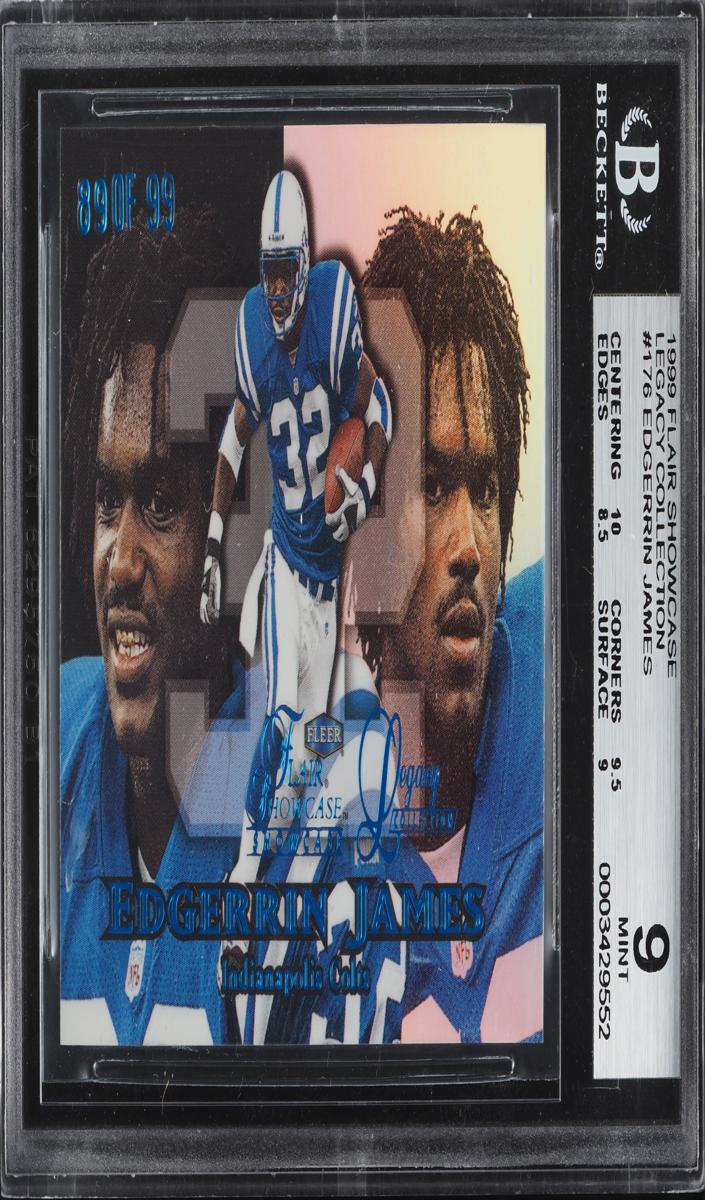1999 Flair Showcase Football Legacy Collection Edgerrin James #176 BGS 9