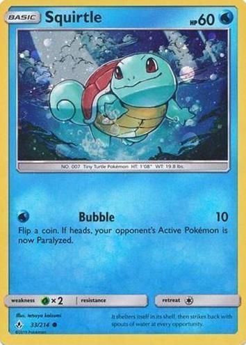 2019 Pokemon Sun & Moon Unbroken Bonds Squirtle #33 CGC 8.5