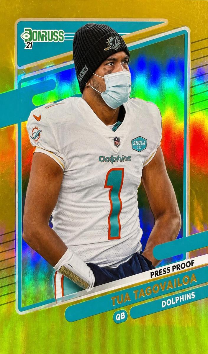 2021 Panini Donruss Football Press Proof Premium Tua Tagovailoa #61