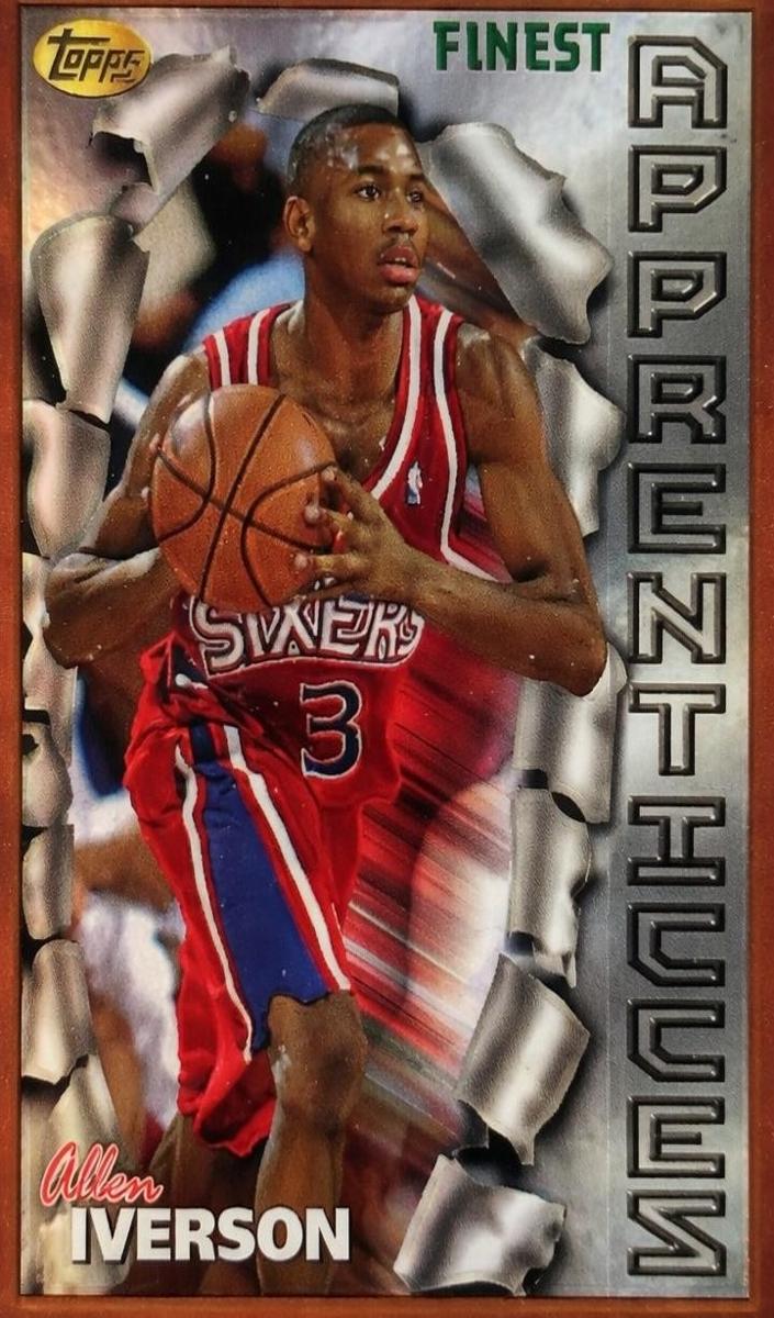 1996 Topps Finest Basketball Refractor Allen Iverson #69 PSA 9