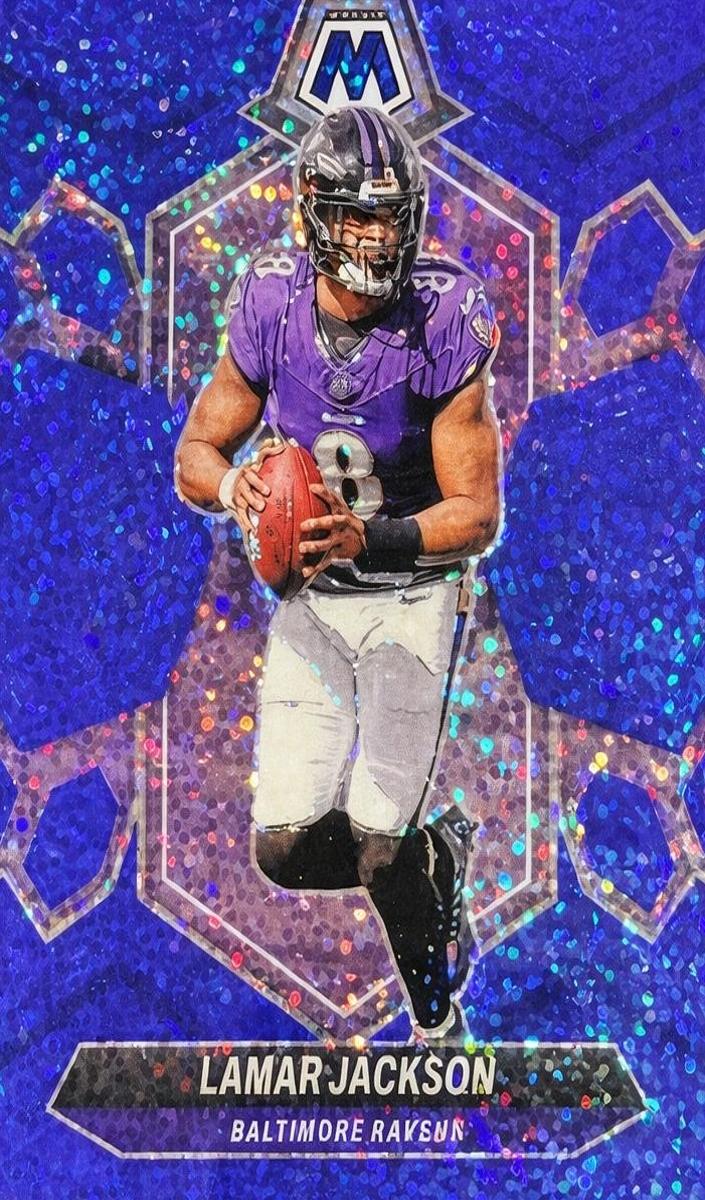 2024 Panini Mosaic Football Blue Sparkle Lamar Jackson #15