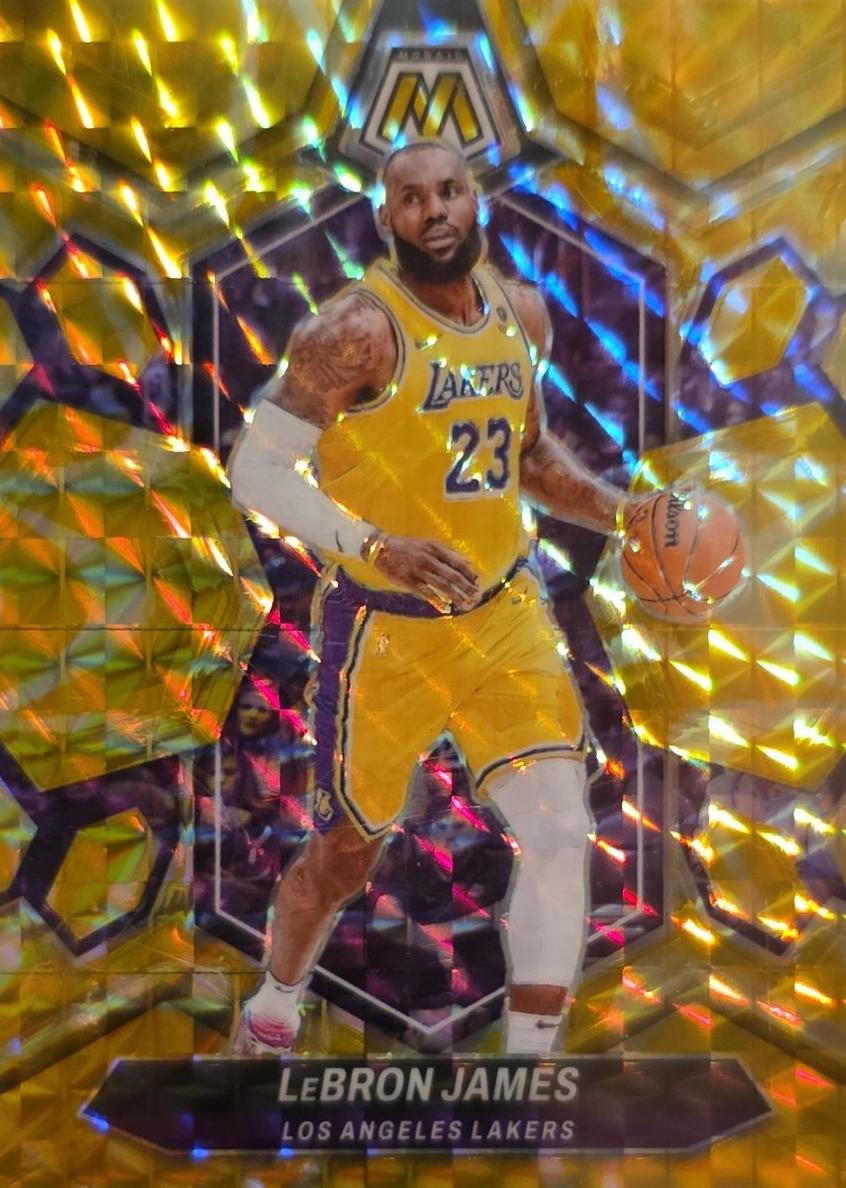 2023 Panini Mosaic Basketball Reactive Yellow LeBron James #92 SGC 9