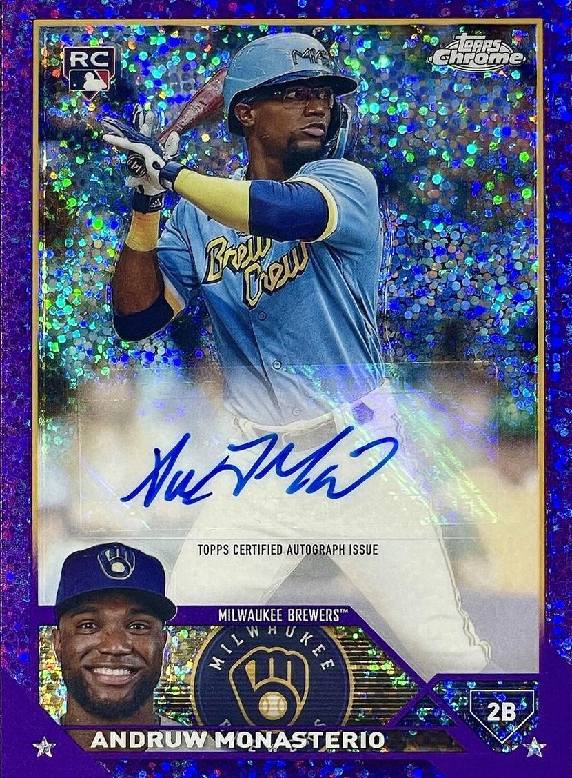 2023 Topps Chrome Update Baseball Purple Speckle Andruw Monasterio #AC-AM