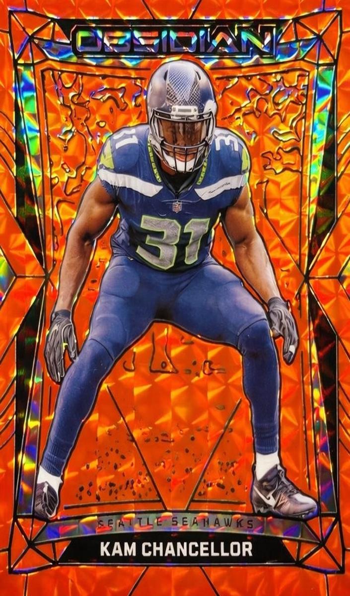 2024 Panini Obsidian Football International Orange Mosaic Kam Chancellor #181 PSA 9