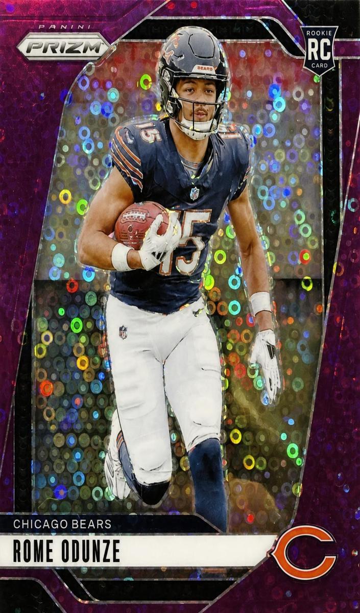 2024 Panini Prizm Football No Huddle Purple Rome Odunze #385