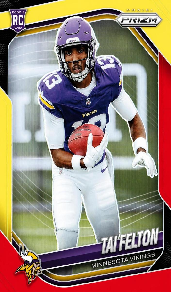2025 Panini Prizm Football Red and Yellow Tai Felton #361