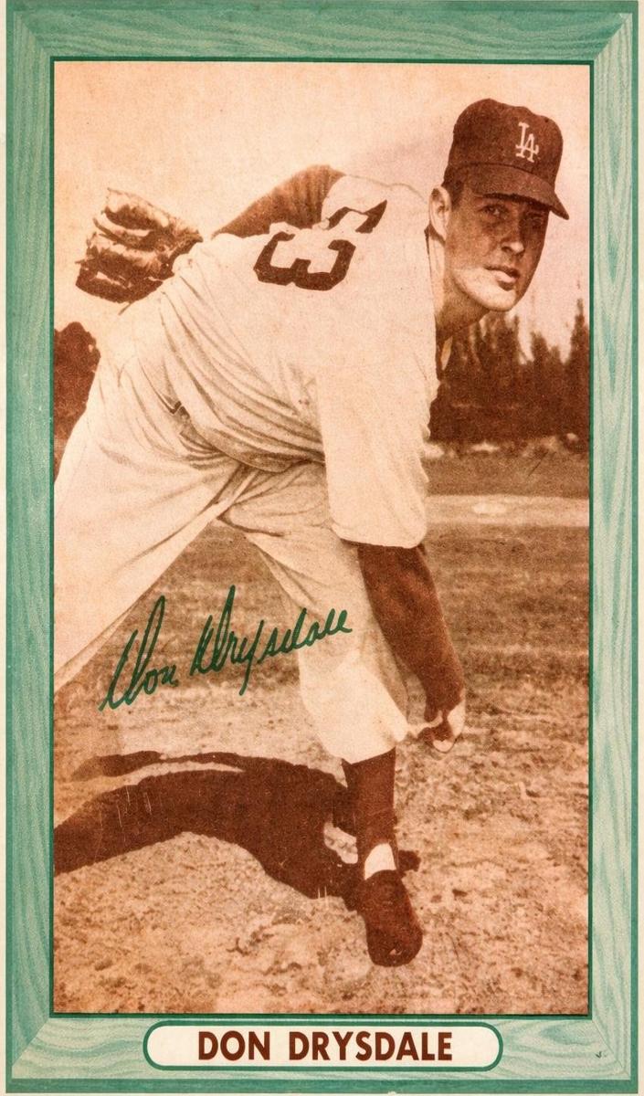 1958 Bell Brand Dodgers Baseball Don Drysdale #NNO