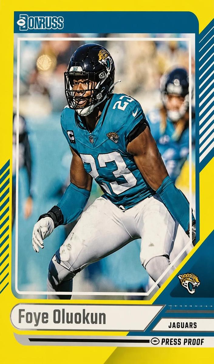 2024 Panini Donruss Football Press Proof Yellow Foye Oluokun #198