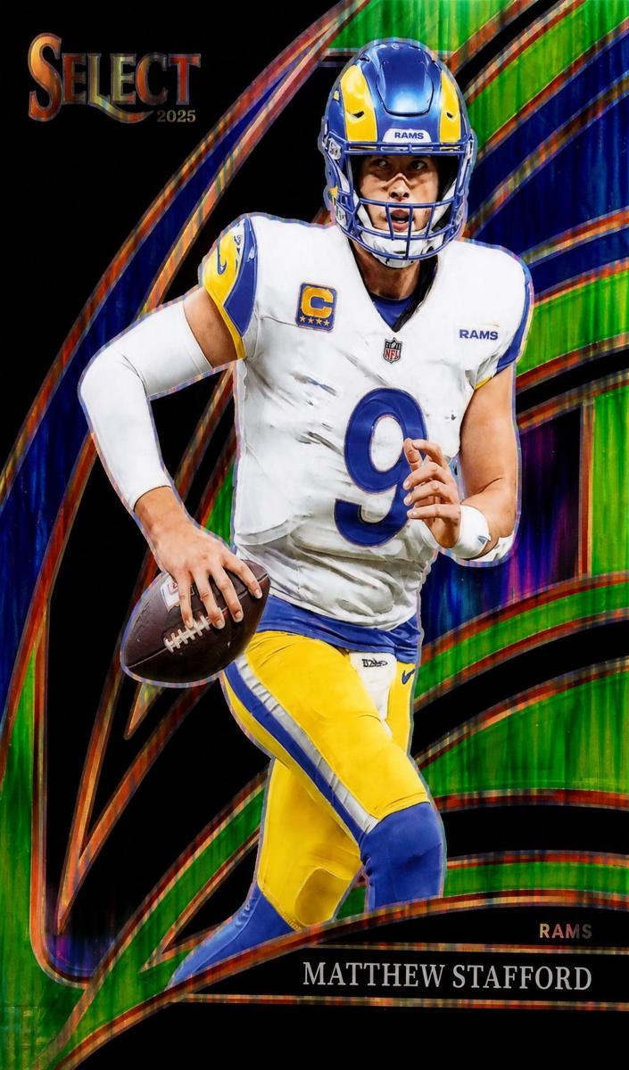 2025 Panini Select Football Neon Green Shock Matthew Stafford #219