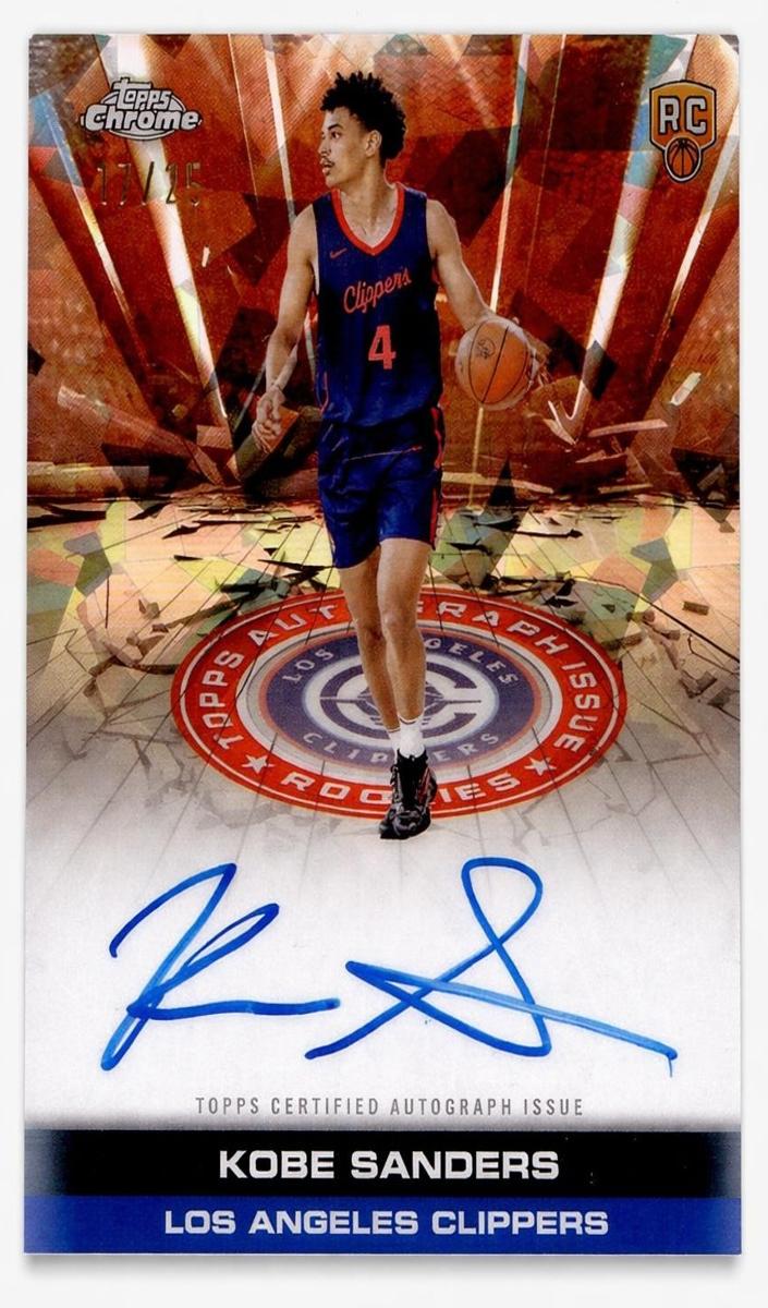 2025 Topps Chrome Sapphire Basketball Orange Kobe Sanders #TCAR-KS PSA 10