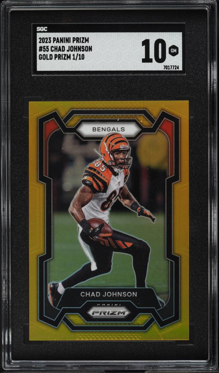 2023 Panini Prizm Football Gold Chad Johnson #55 SGC 10