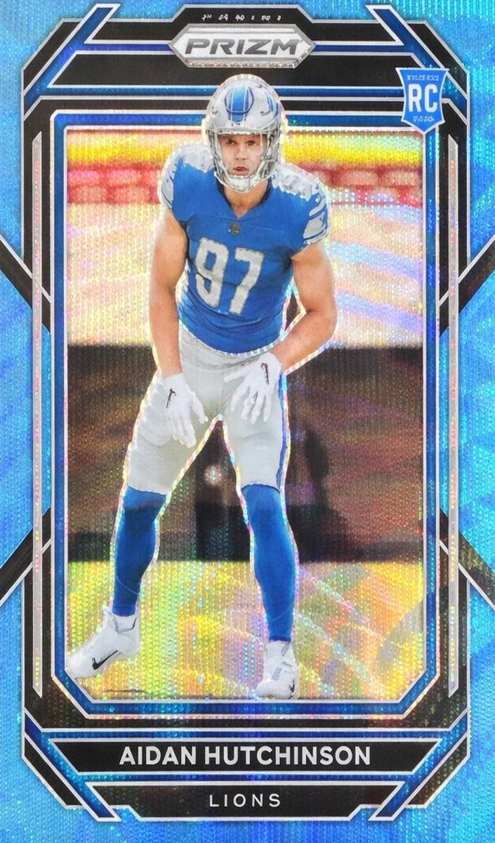 2022 Panini Prizm Football Blue Wave Aidan Hutchinson #340 PSA 10