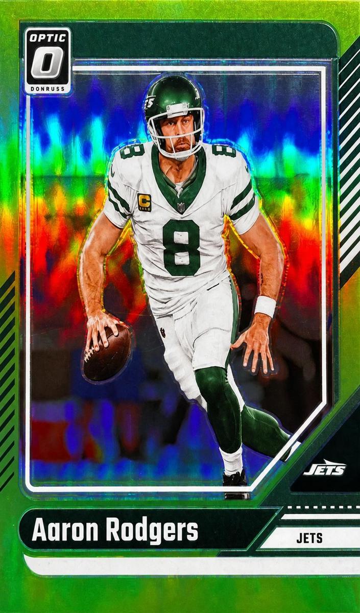 2024 Donruss Optic Football Lime Green Aaron Rodgers #152 PSA 9