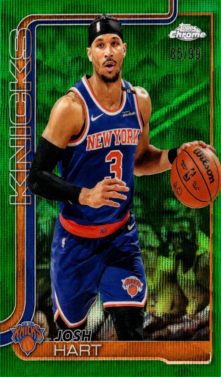 2025 Topps Chrome Basketball Green Wave Refractor Josh Hart #160