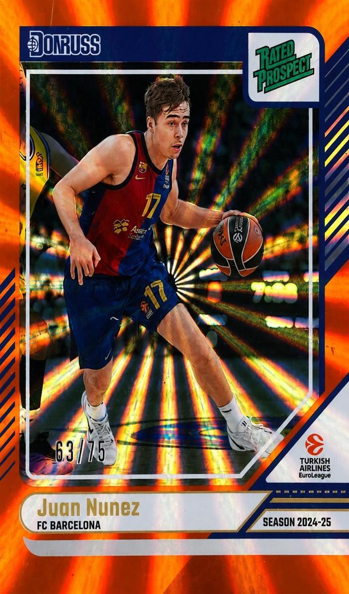 2024 Donruss Turkish Airlines EuroLeague Basketball Orange Laser Juan Nunez #156