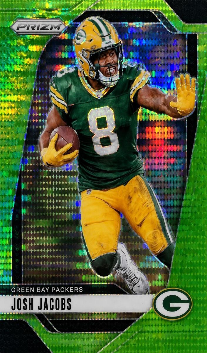 2024 Panini Prizm Football Neon Green Pulsar Josh Jacobs #102