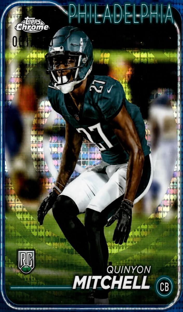 2024 Topps Chrome Football Blue Sonar Refractor Quinyon Mitchell #229