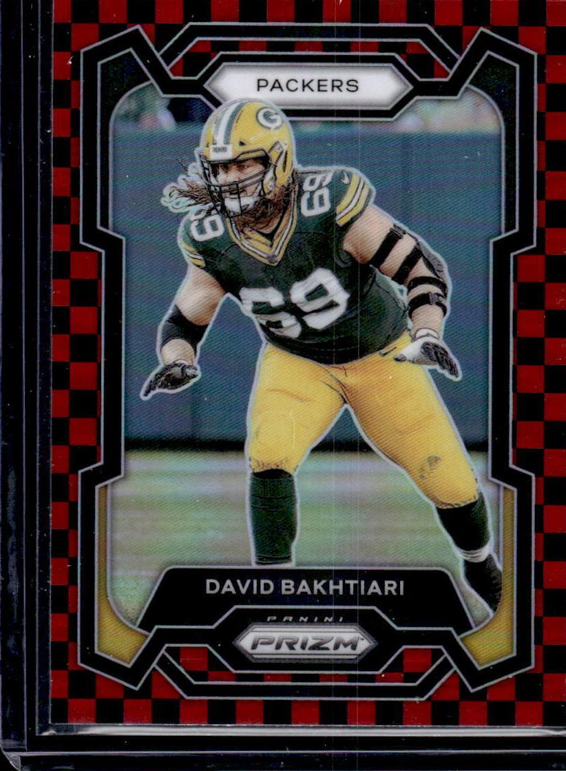 2023 Panini Prizm Football Black and Red Checker David Bakhtiari #108