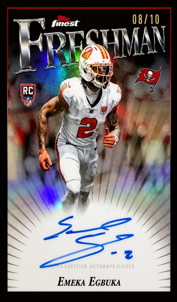 2025 Topps Finest Football Black Refractor Emeka Egbuka #FFA-EE