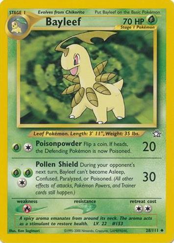 2000 Pokemon Neo Genesis Bayleef #28